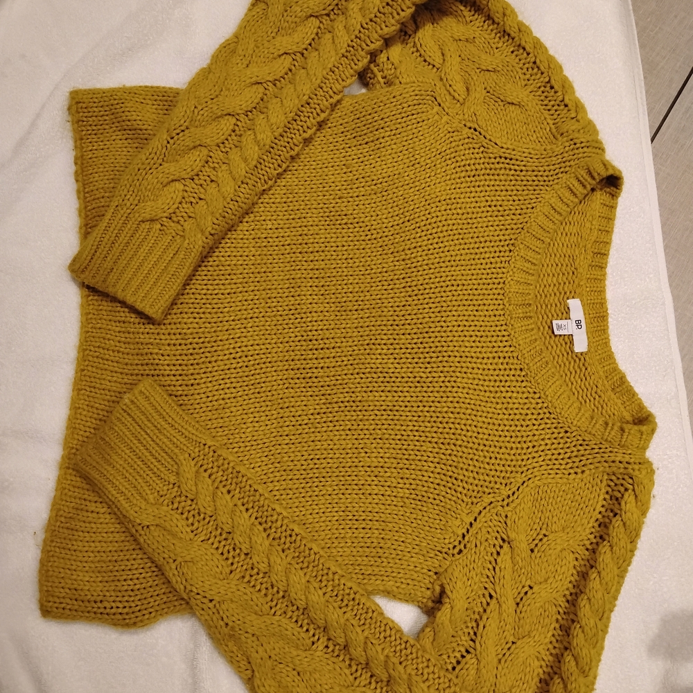 BP Mustard Cable Knit Sweater